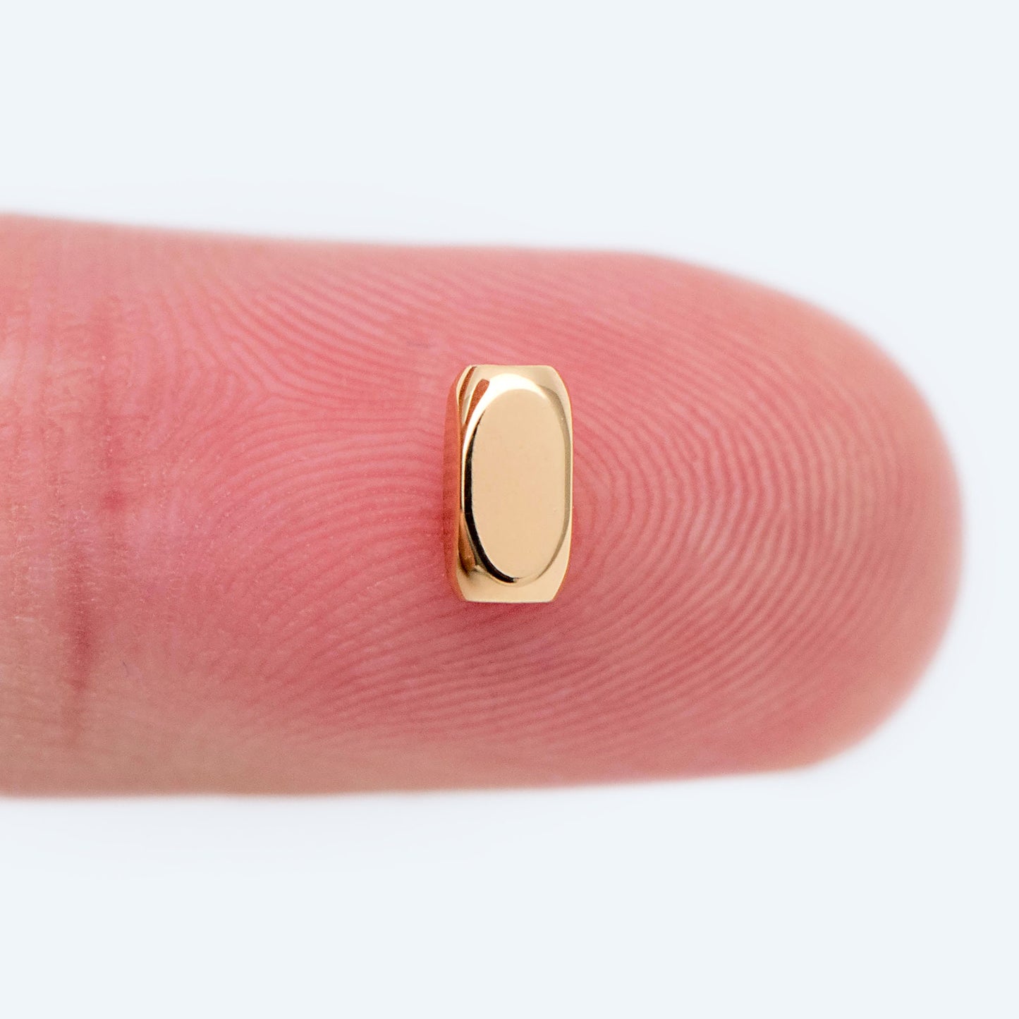 20pcs Gold Tube Beads 6x3mm, 18K Gold plated Brass, Oval Tube Spacer Beads (GB-1764)