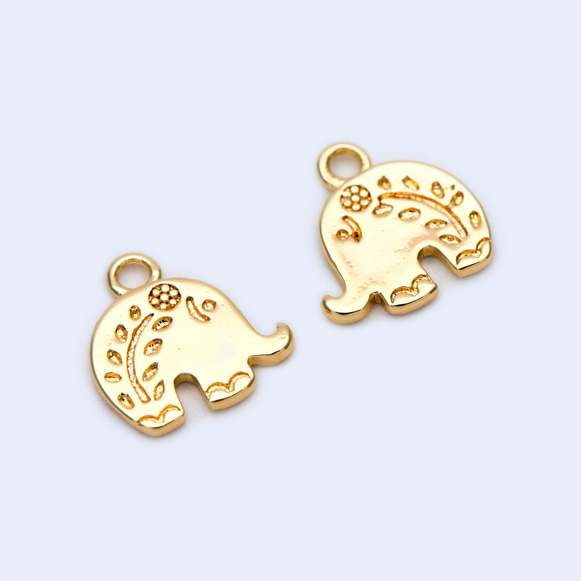 10pcs Gold Elephant Charm Pendant 10x10mm, Earring Findings, Jewelry Making, Diy Material, Jewelry Supplies (GB-1765)