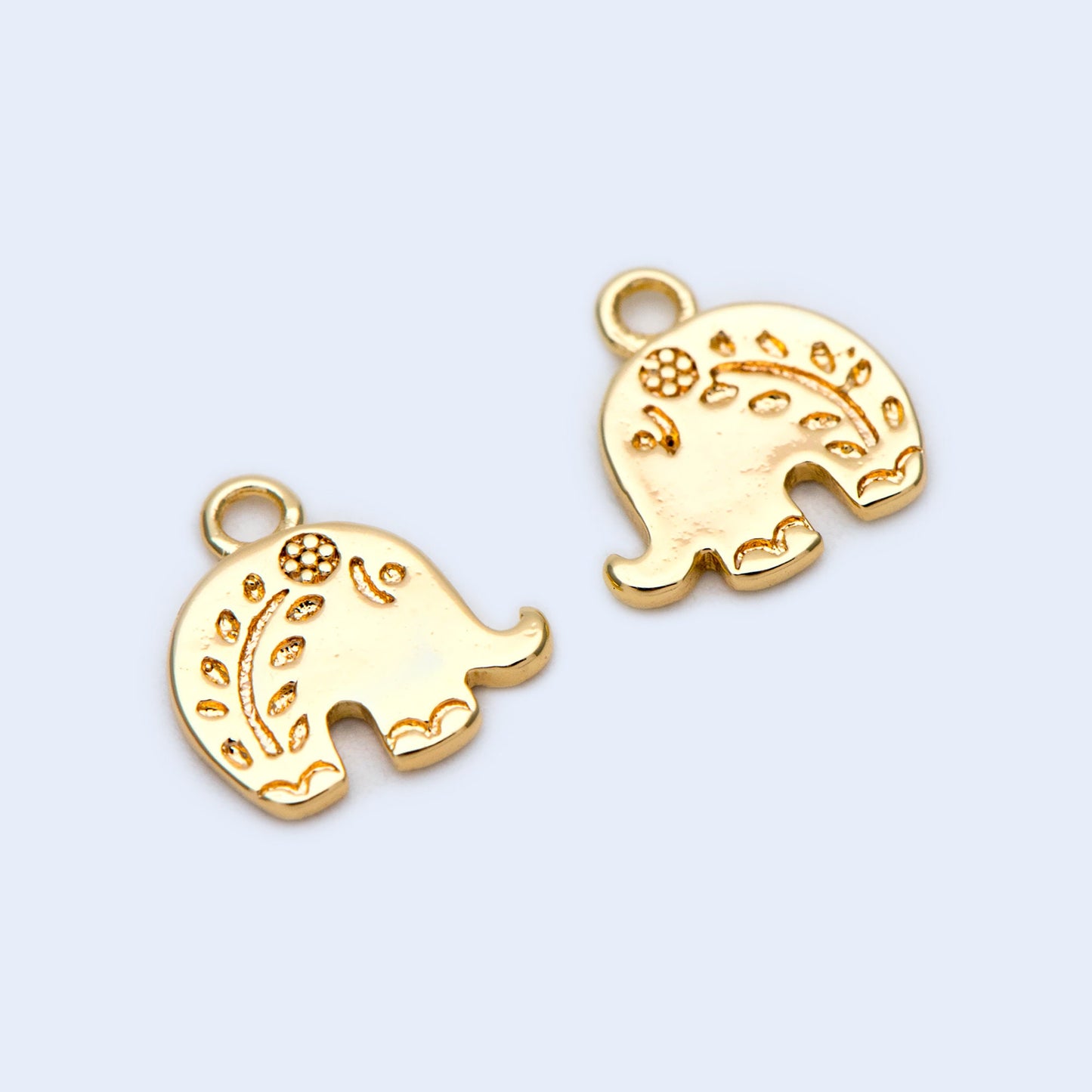 10pcs Gold Elephant Charm Pendant 10x10mm, Earring Findings, Jewelry Making, Diy Material, Jewelry Supplies (GB-1765)