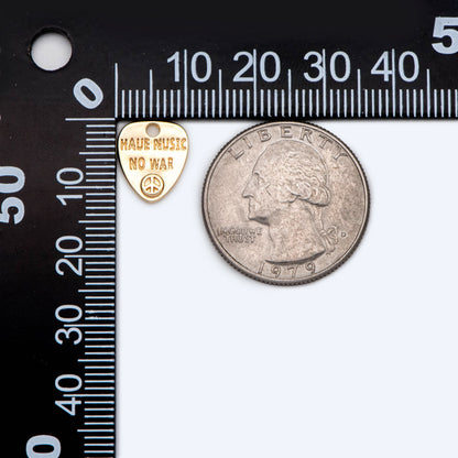 10pcs Gold Peace Charm, No War Charm, Gold Plated Brass Charm, Jewelry Supply (GB-1889)