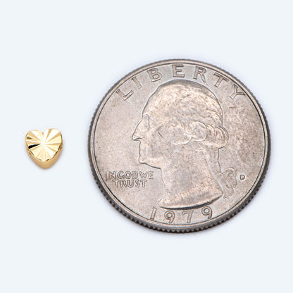 20pcs Gold Heart Spacer Beads: 18K Plated Brass, Small Love Beads (GB-1785-B)