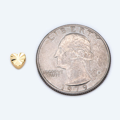20pcs Gold Heart Spacer Beads: 18K Plated Brass, Small Love Beads (GB-1785-B)