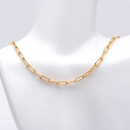 Gold/ Silver Paperclip Chain Chains, Link Size 4x9.5mm, Gold/ Rhodium plated Brass, Quality Craft Jewelry Supplies(#LK-446)/ 1 Meter=3.3 ft