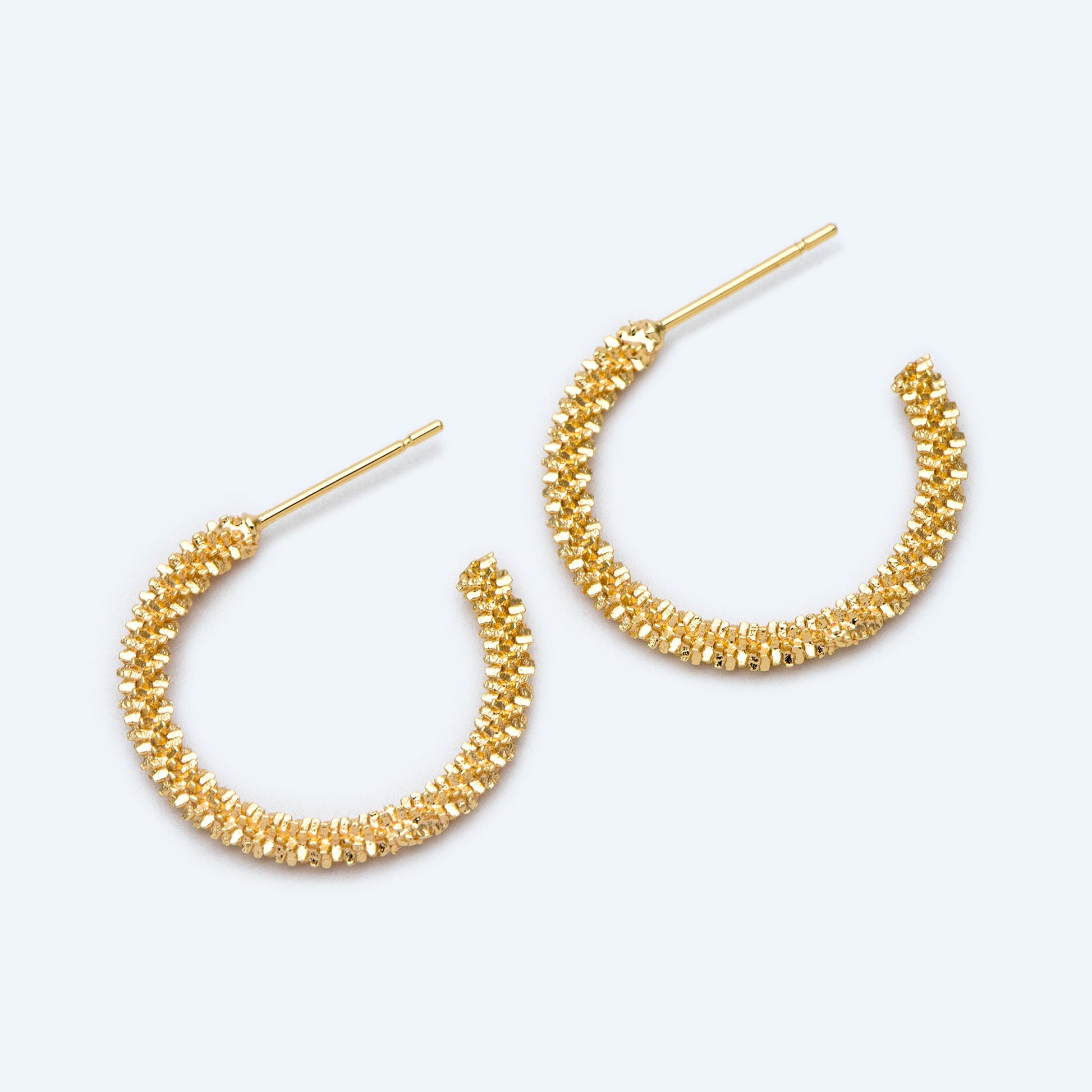 10pcs Gold/ Silver Earring Studs 23mm, 18K Gold/ Rhodium plated Brass, Round Circle Earring (GB-1798)