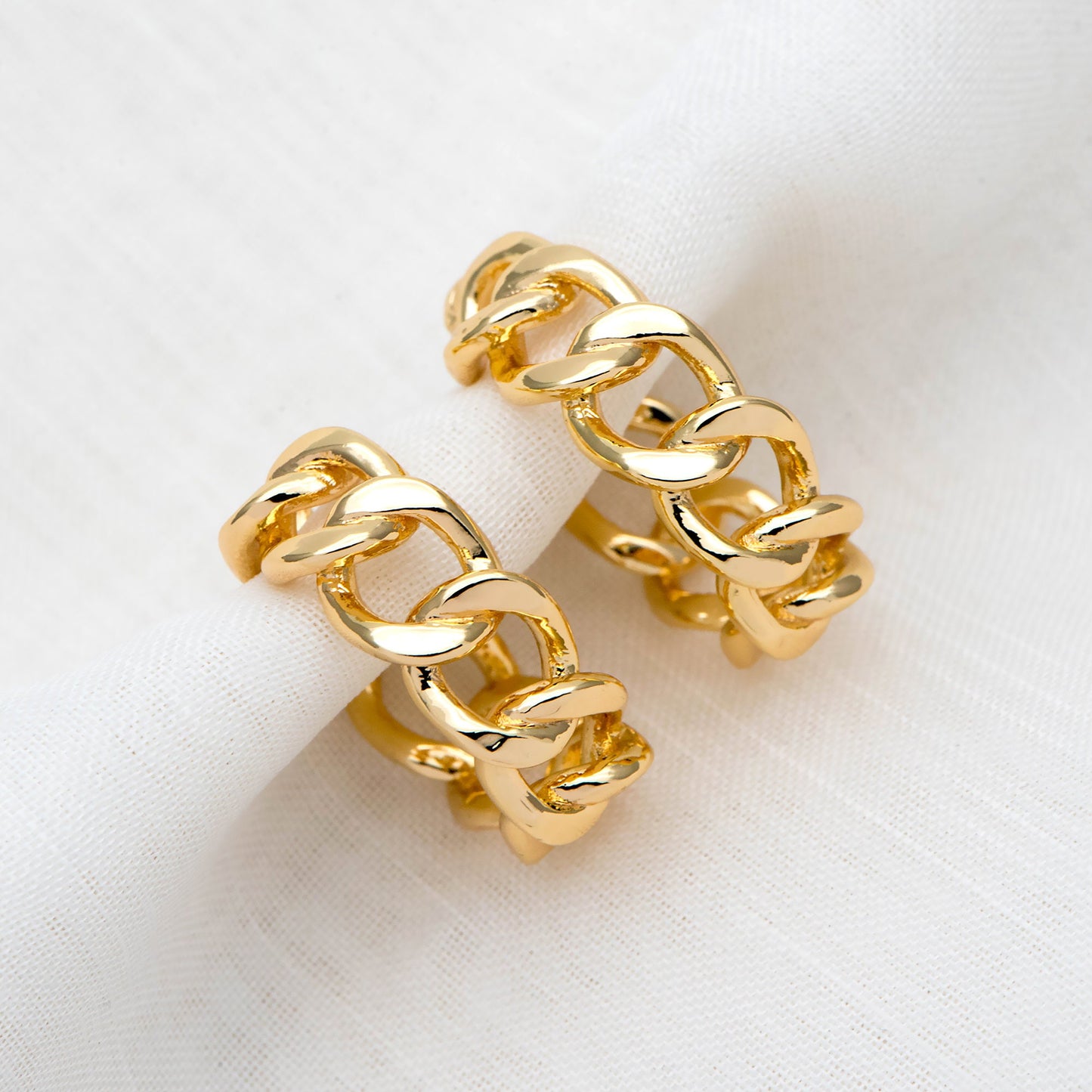 10pcs Chunky Gold/ Silver Hoops, Gold/ Silver Chain Hoops, Thick Hoop Earrings, Twist Hoop Earrings (GB-1801)