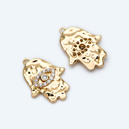 4pcs Hamsa Hand Charm, Hand of Fatima/Miriam Charm, Earring Findings, Jewelry Making, Diy Material, Jewelry Supplies (GB-3923-E)