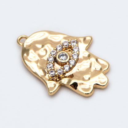 4pcs Hamsa Hand Charm, Hand of Fatima/Miriam Charm, Earring Findings, Jewelry Making, Diy Material, Jewelry Supplies (GB-3923-E)