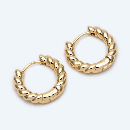 10pcs Gold/ Silver Hoop Earrings, 20mm, Gold/ Rhodium plated Huggie Earrings, Gold Hoops, Huggies (GB-1822)
