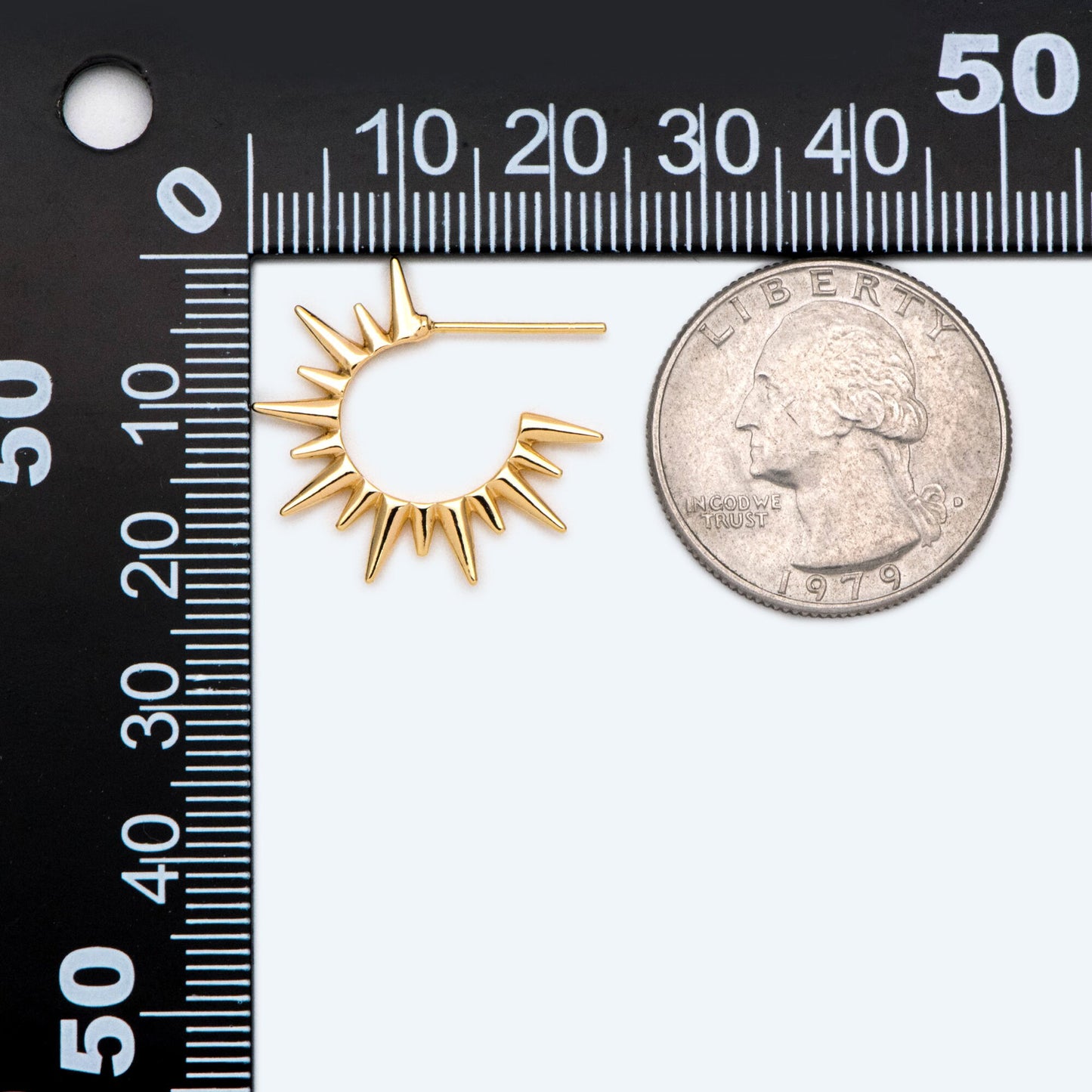10pcs Gold/ Silver Sun Earrings, Gold Spike Hoops, Spike Earrings, Fashion Hoop, Statement Earring (#GB-1940)