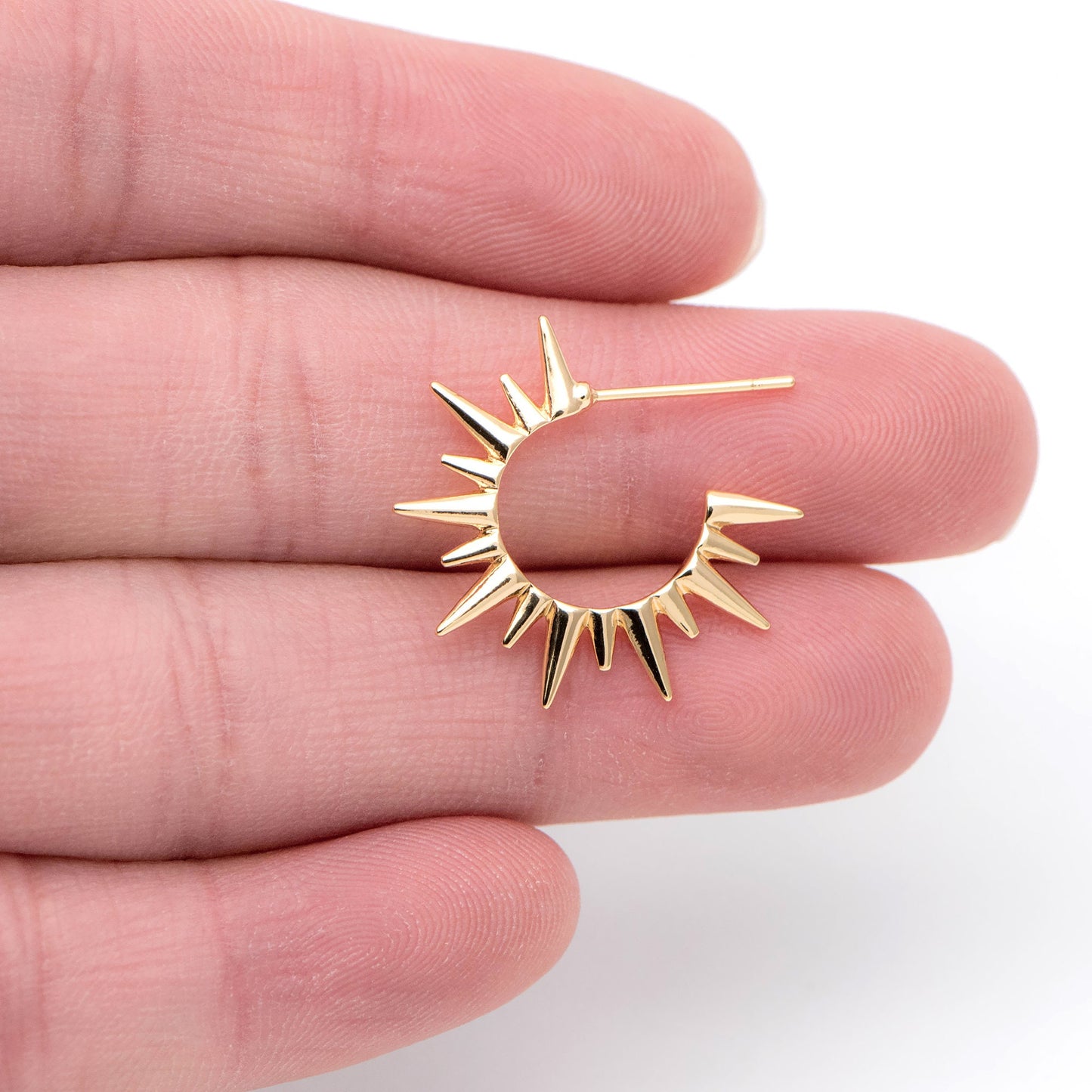 10pcs Gold/ Silver Sun Earrings, Gold Spike Hoops, Spike Earrings, Fashion Hoop, Statement Earring (#GB-1940)