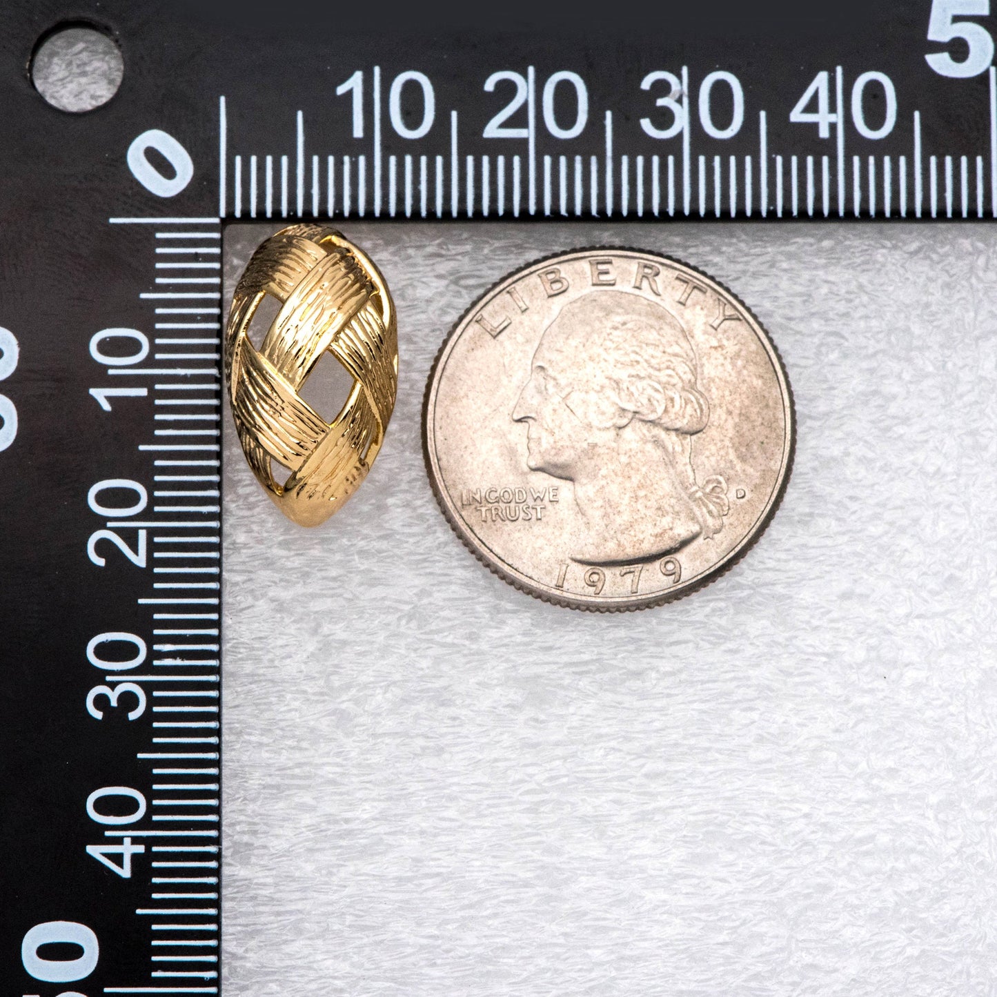 10pcs Gold Knit Ear Posts 20x11mm, 18K Gold plated Brass Ear Posts, Stud Earrings (GB-1826)