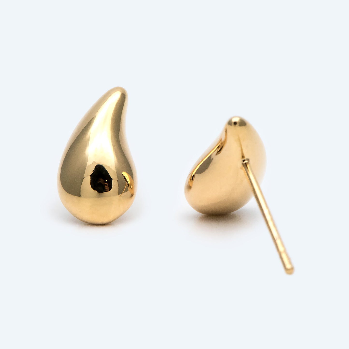 10pcs Gold Teardrop Ear Posts 11x6mm, 18K Gold plated Brass, Geometric Stud Earring Components (GB-1868)