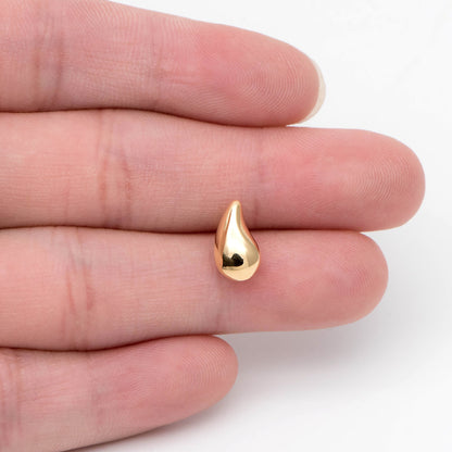10pcs Gold Teardrop Ear Posts 11x6mm, 18K Gold plated Brass, Geometric Stud Earring Components (GB-1868)