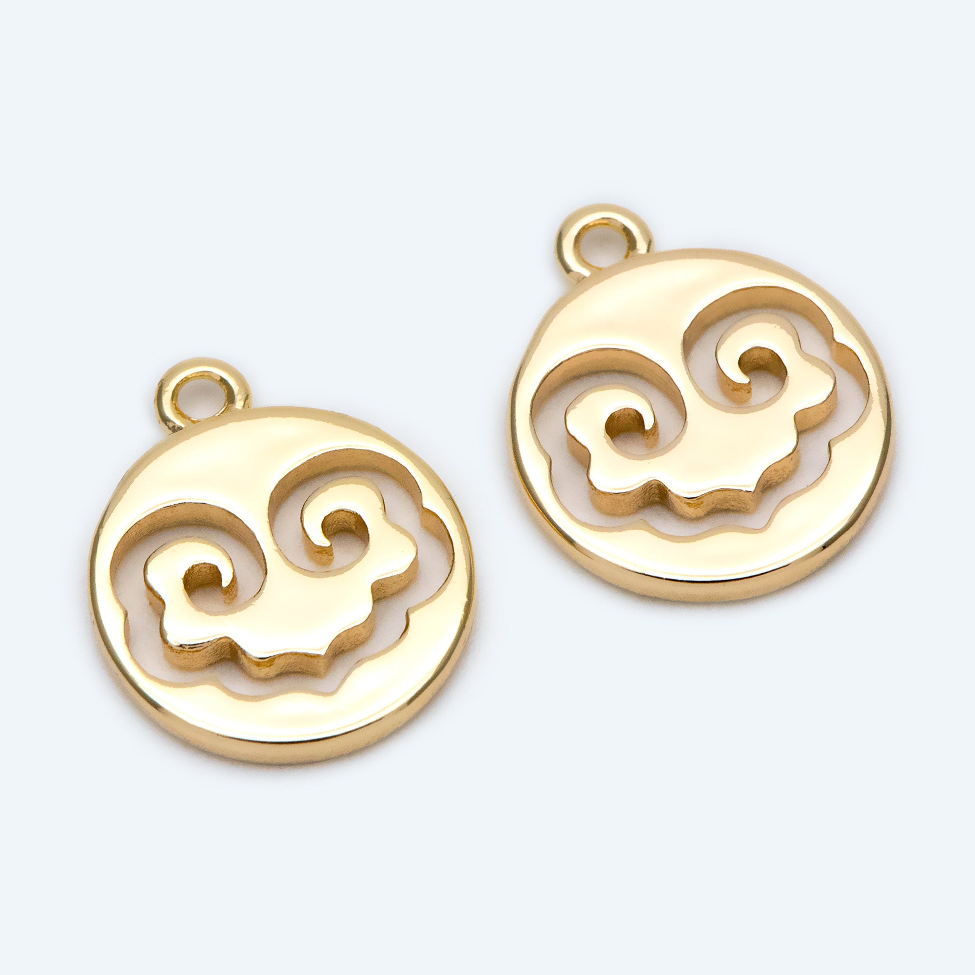 10pcs Gold Auspicious Clouds Charm Pendant, Jewelry Making, Diy Material, Jewelry Supplies (GB-1924)
