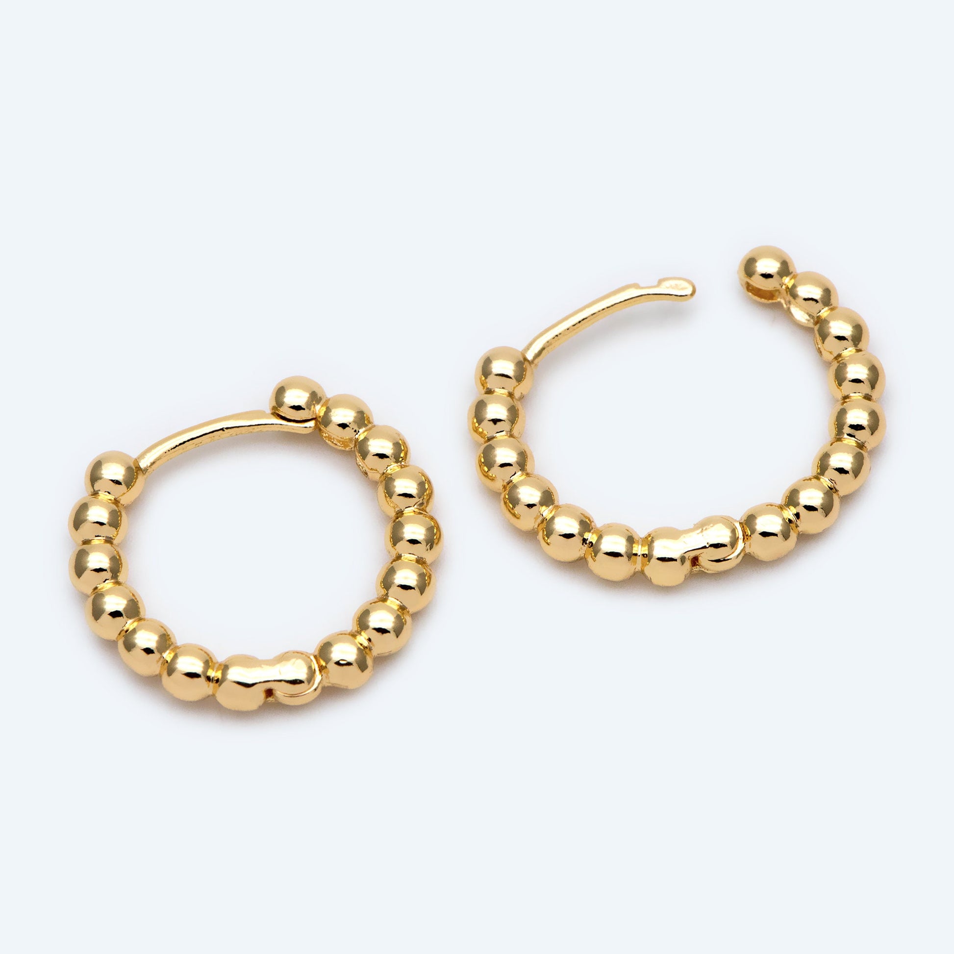 10pcs Gold Hoop Earrings, 20mm, Gold Huggie Earrings, Gold Hoops, Huggies (GB-1948)