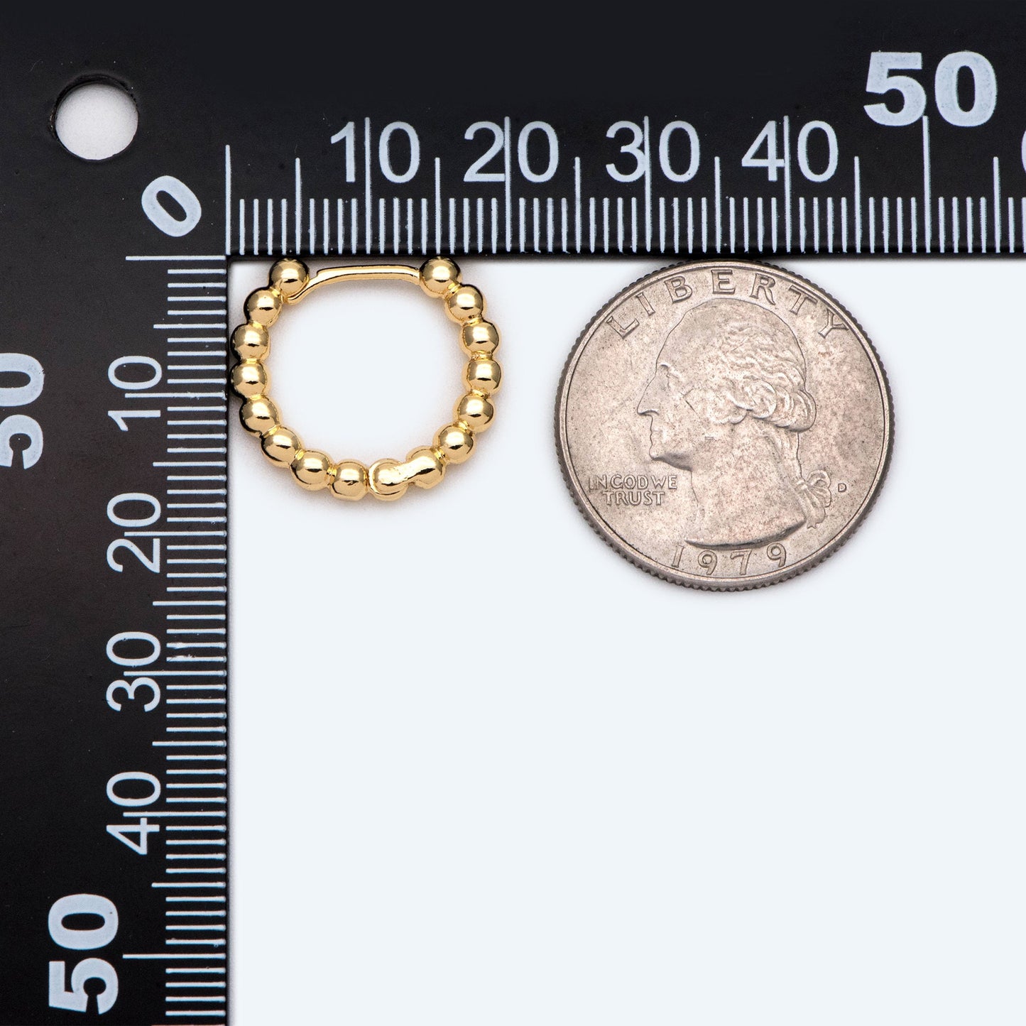 10pcs Gold Hoop Earrings, 20mm, Gold Huggie Earrings, Gold Hoops, Huggies (GB-1948)