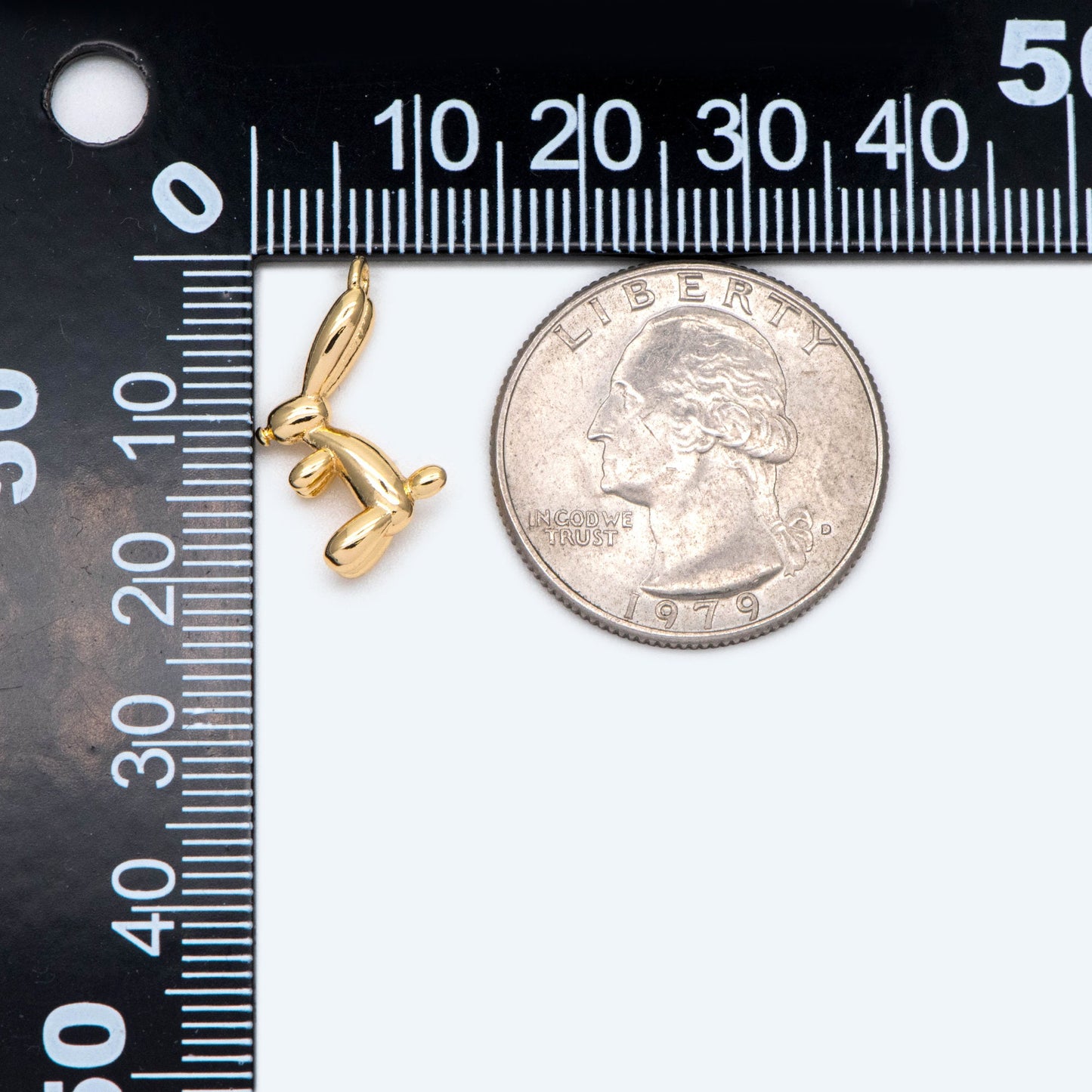 10pcs Gold Balloon Rabbit Charm, 20x12mm, Jewelry Making, Diy Material, Jewelry Supplies (GB-2034-A)