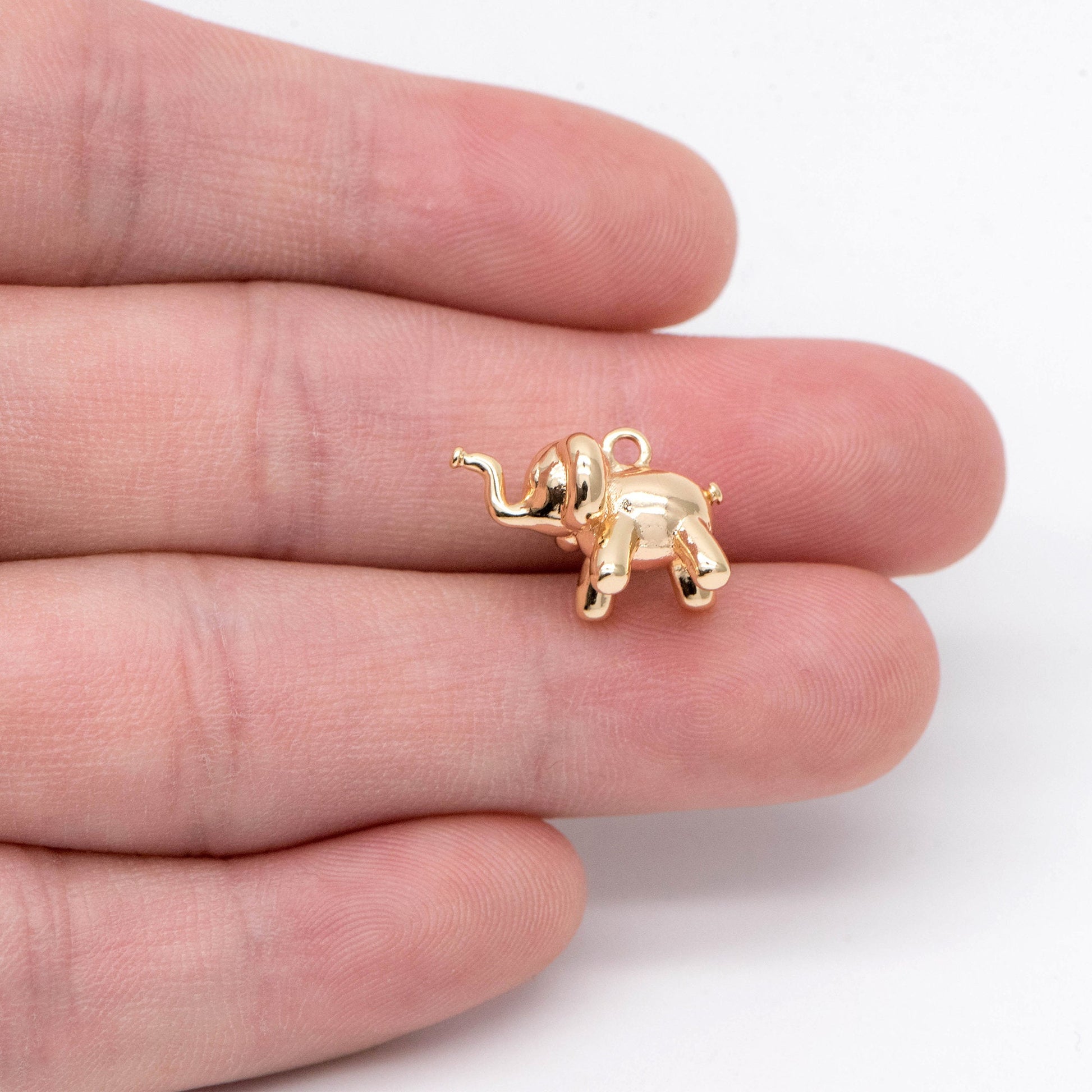 10pcs Gold Balloon Elephant Charm Pendant 16x11mm, Jewelry Making, Diy Material, Jewelry Supplies (GB-2034-C)