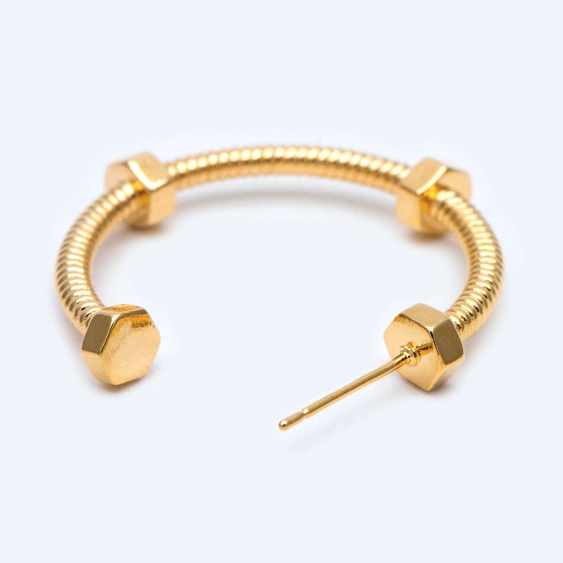 4pcs Gold Hoop Earrings 33mm, 18K Gold plated Brass, Round Circle Earring (GB-1969)