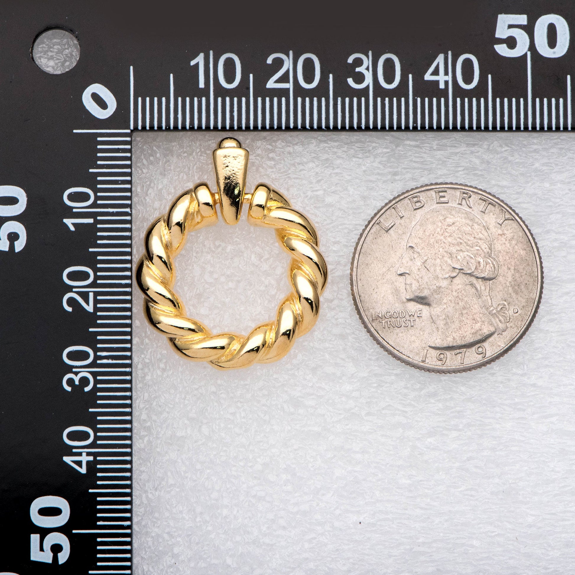 4pcs Gold Chunky Twisted Cricle Earrings, 30x24mm, Geometric Earring, Hoop Earrings (GB-2004)