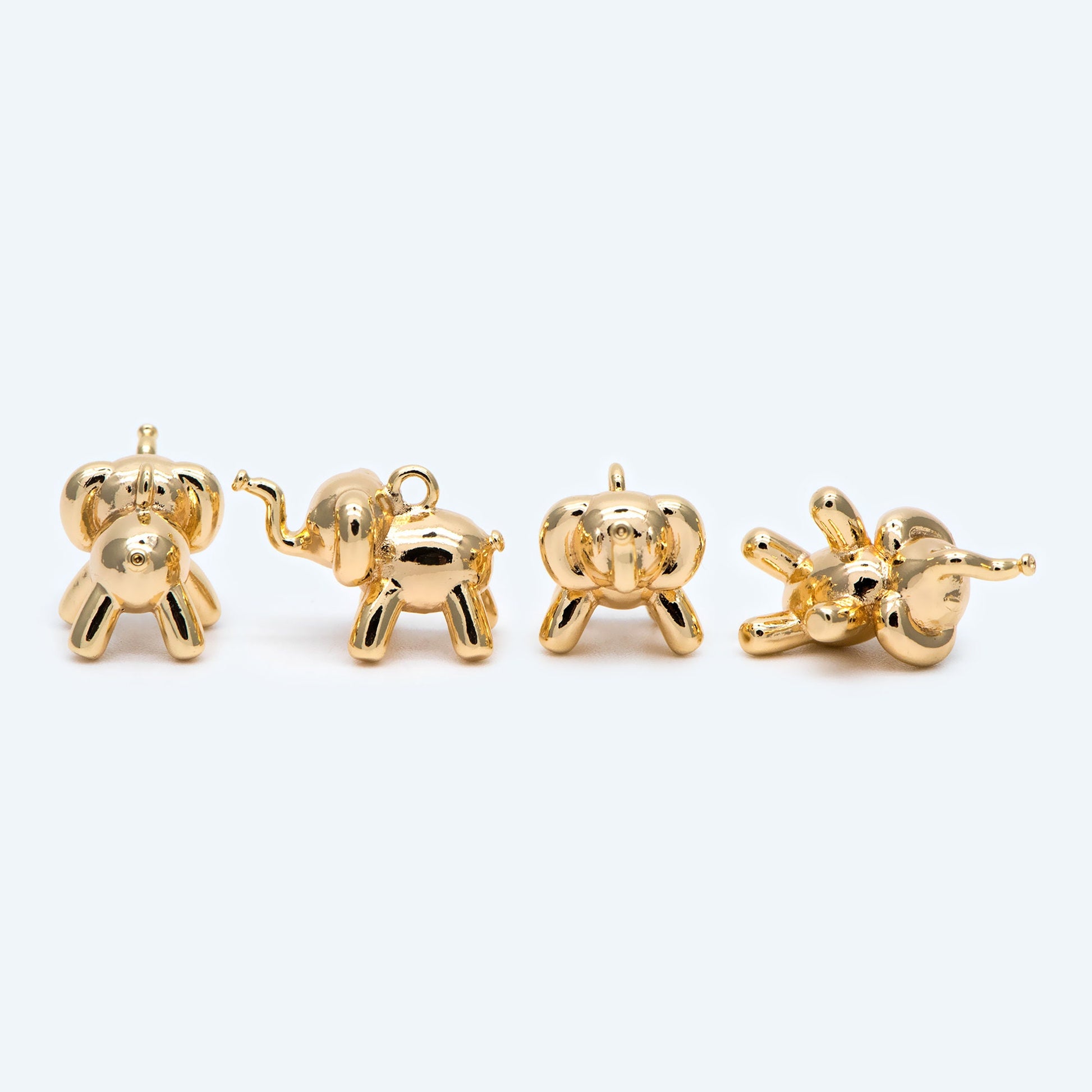 10pcs Gold Balloon Elephant Charm Pendant 16x11mm, Jewelry Making, Diy Material, Jewelry Supplies (GB-2034-C)