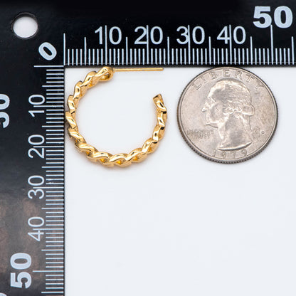 10pcs Chunky Gold Hoops, Chain Hoops, Thick Hoop Earrings, Hoop Earrings (GB-1971)