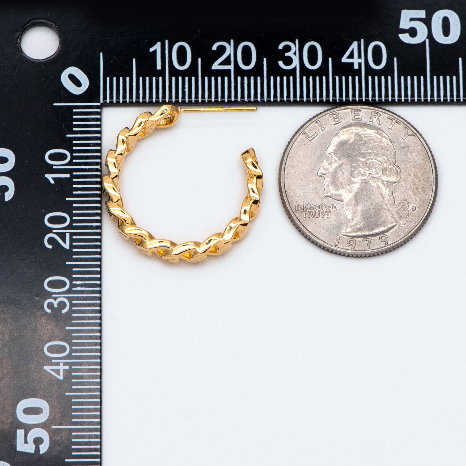 10pcs Chunky Gold Hoops, Chain Hoops, Thick Hoop Earrings, Hoop Earrings (GB-1971)