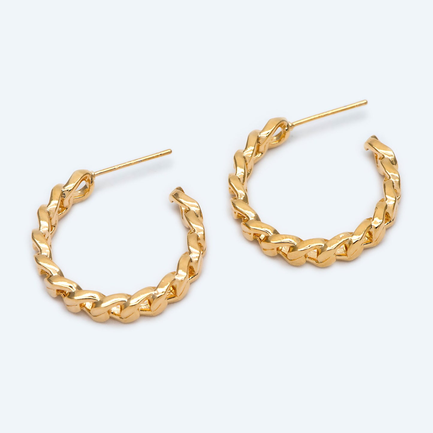 10pcs Chunky Gold Hoops, Chain Hoops, Thick Hoop Earrings, Hoop Earrings (GB-1971)