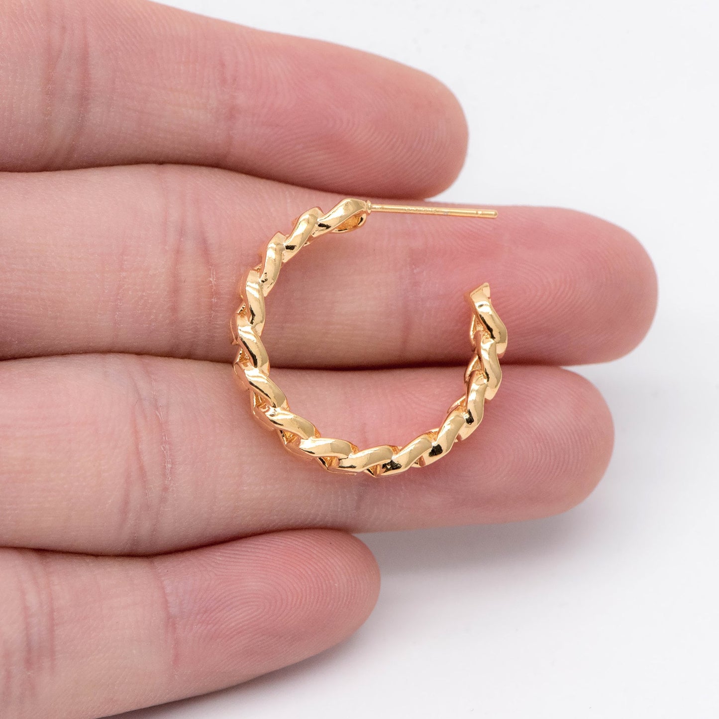 10pcs Chunky Gold Hoops, Chain Hoops, Thick Hoop Earrings, Hoop Earrings (GB-1971)