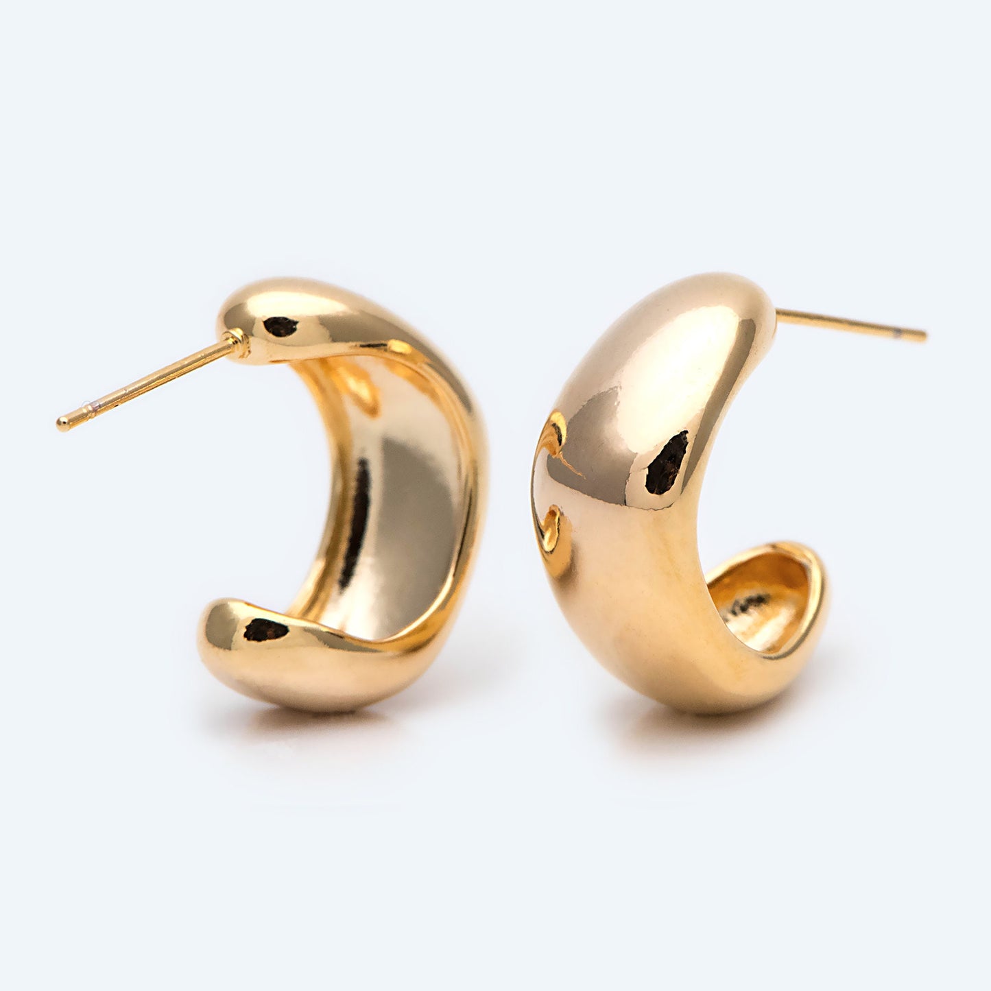 10pcs Gold/ Silver Minimalist Ear Posts, 18K Gold/ Rhodium plated Brass Ear Posts, Stud Earrings (GB-2042)