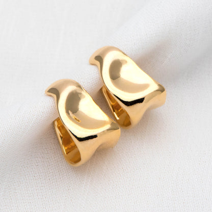 10pcs Gold/ Silver Chunky Earring, Hammered Hoops, Thick Hoop Earrings (GB-2043)