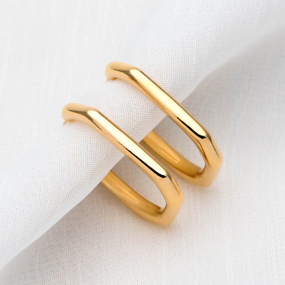 10pcs U-Shape Gold ear posts, Geometric earring posts, Hoop stud earrings (GB-2048)