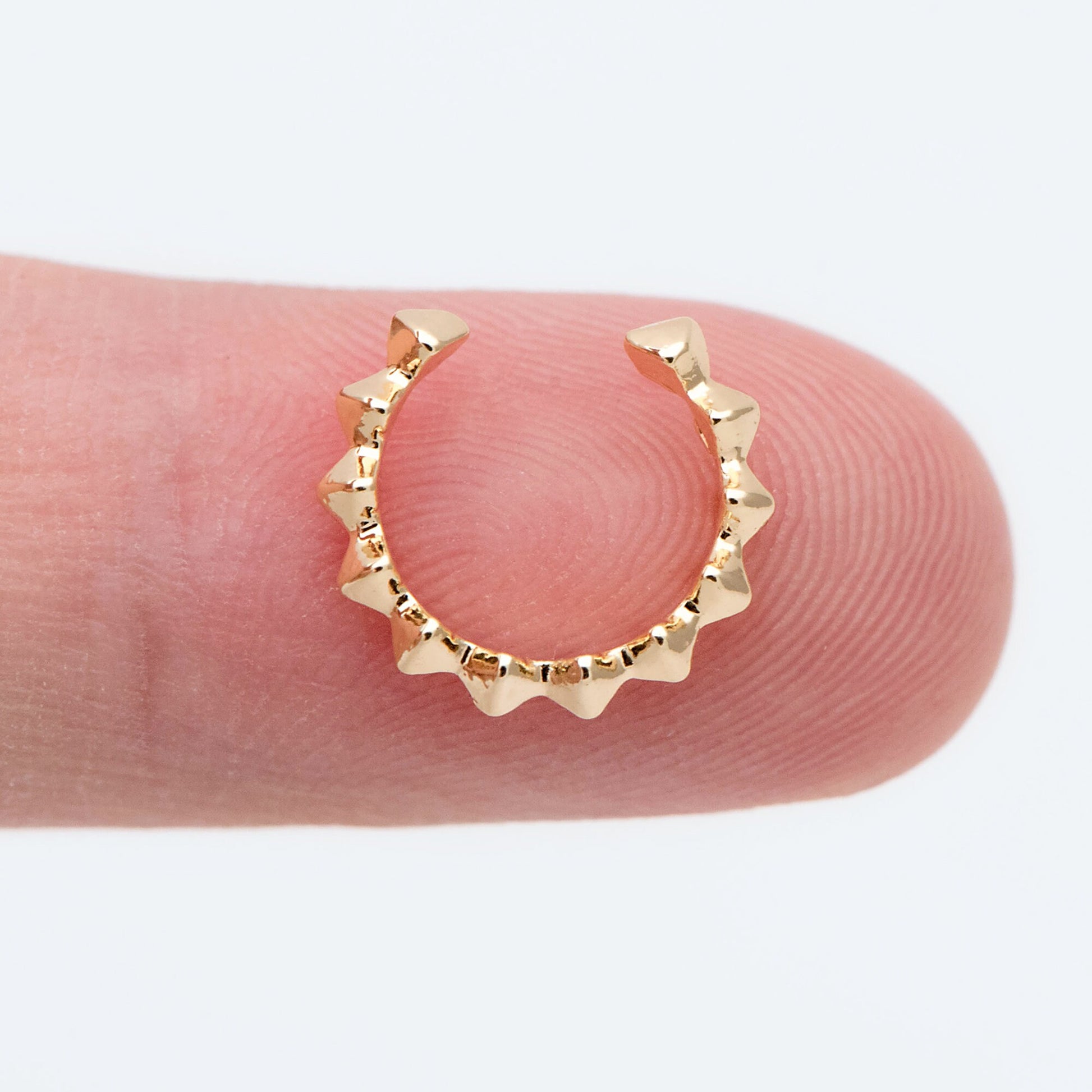 10pcs Gold Ear Cuff, Pyramid Spikes, Ear Cuff No Piercing, Cartilage Ear Cuff, Ear Cuff, Ear Cuffs, Fake Helix Piercing, Tragus (GB-2065)
