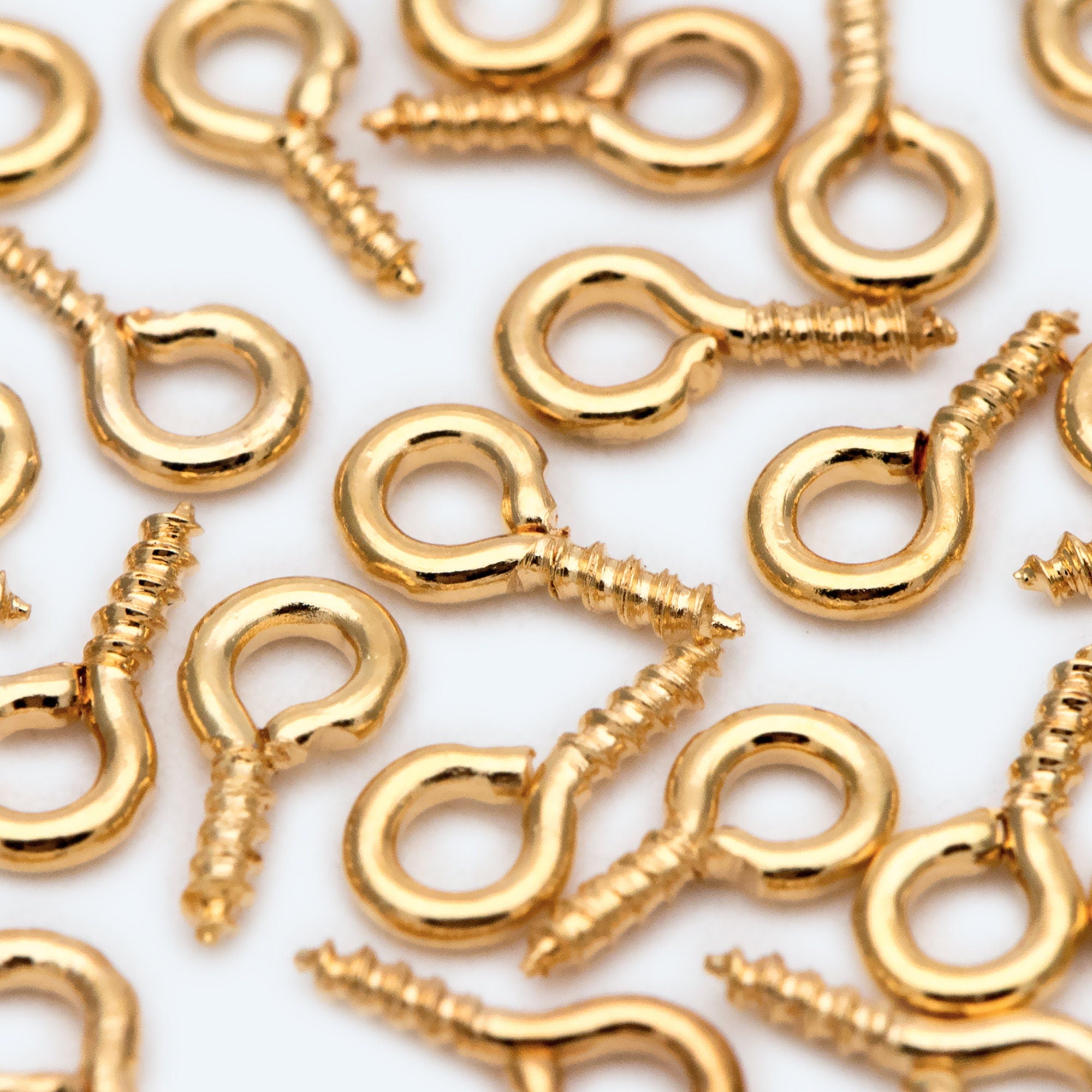 20pcs Gold/ Silver Screw Eye Bails, Eyelet Screws, Eye Pin, Hooks Bails Findings (GB-2071)