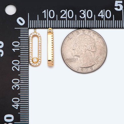 4pcs CZ Pave Gold Oval Charms, Jewelry Making, Diy Material, Jewelry Supplies (GB-2017)