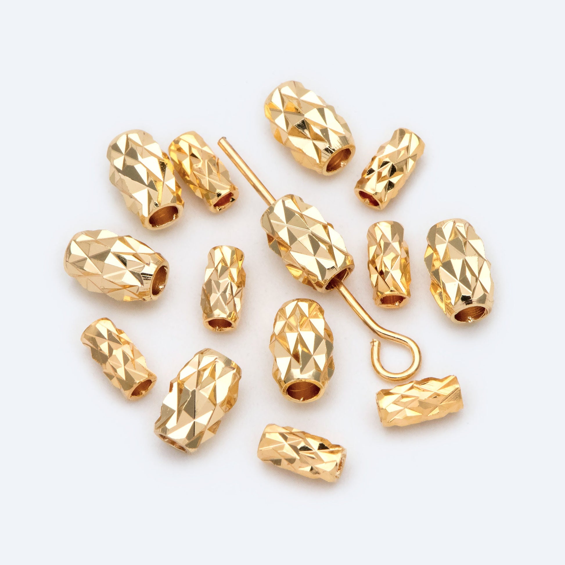20pcs Gold Cutting Spacer Beads, DIY Jewelry Making Supplies Wholesale (GB-2016)