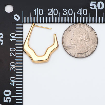 4pcs Gold Irregular Stud Earring, Minimalist Ear post, Everyday Wear Earrings (GB-2038)
