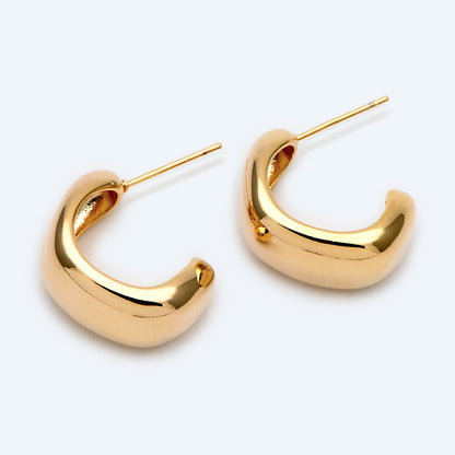 10pcs Gold/ Silver Minimalist Ear Posts, 18K Gold/ Rhodium plated Brass Ear Posts, Stud Earrings (GB-2042)