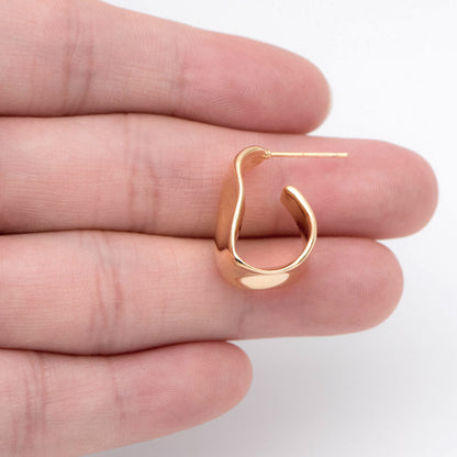 10pcs Gold/ Silver Chunky Earring, Hammered Hoops, Thick Hoop Earrings (GB-2043)