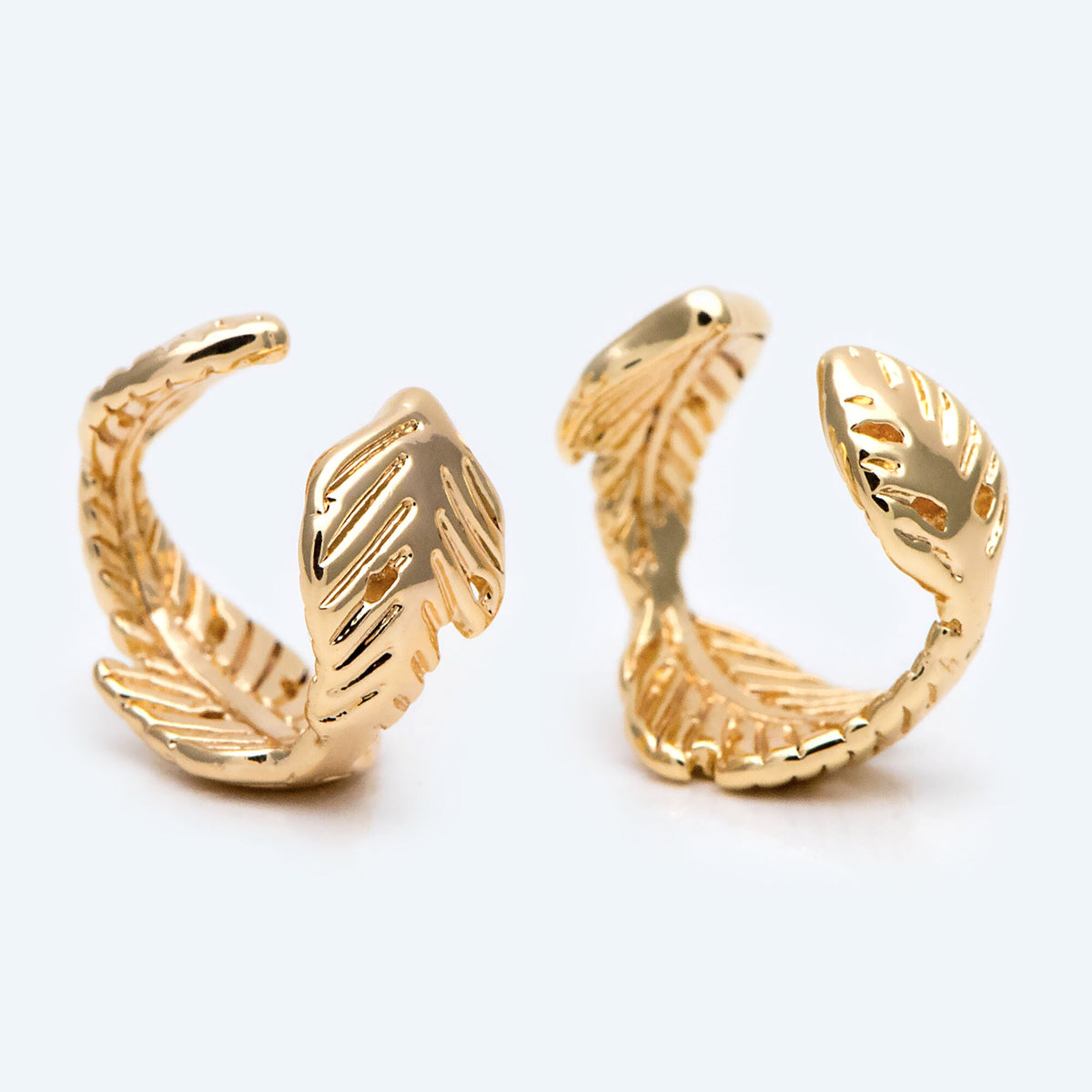 10pcs Gold Leaf Ear Cuffs, Gold plated Brass Earcuff Earring (GB-2826-J)