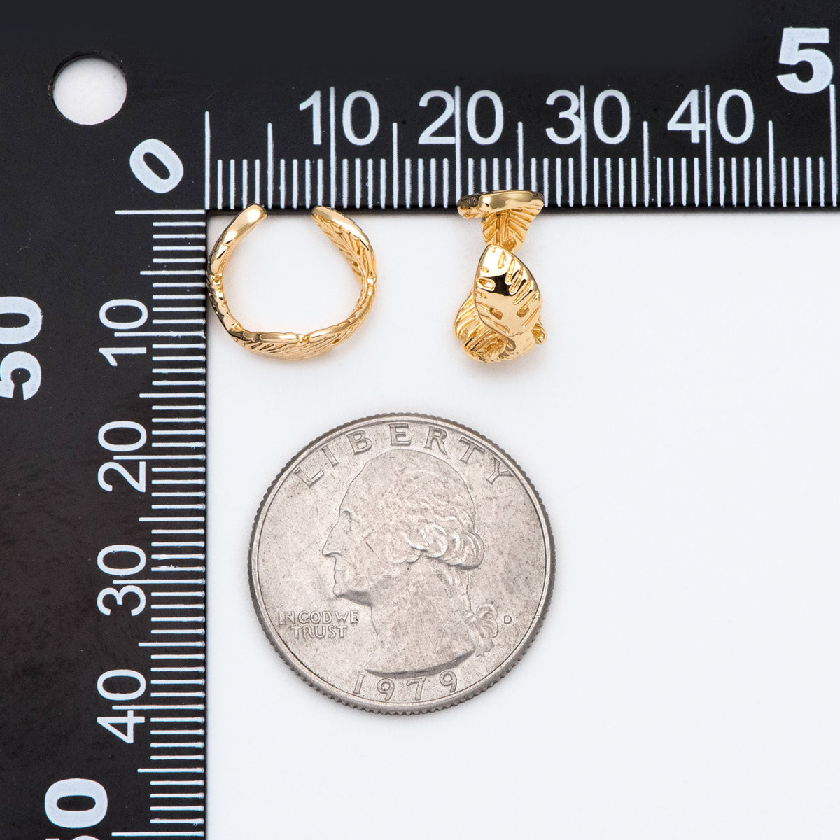 10pcs Gold Leaf Ear Cuffs, Gold plated Brass Earcuff Earring (GB-2826-J)