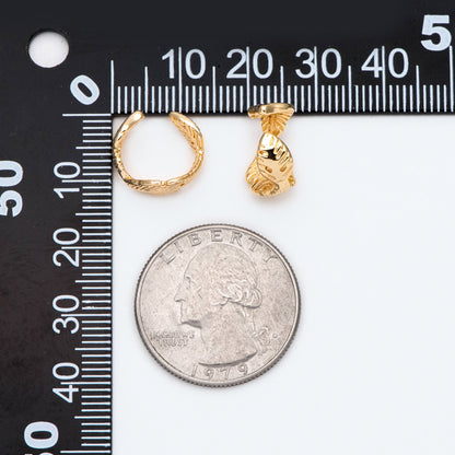 10pcs Gold Leaf Ear Cuffs, Gold plated Brass Earcuff Earring (GB-2826-J)