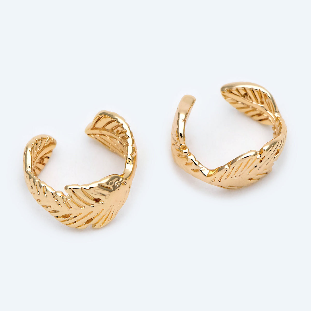 10pcs Gold Leaf Ear Cuffs, Gold plated Brass Earcuff Earring (GB-2826-J)