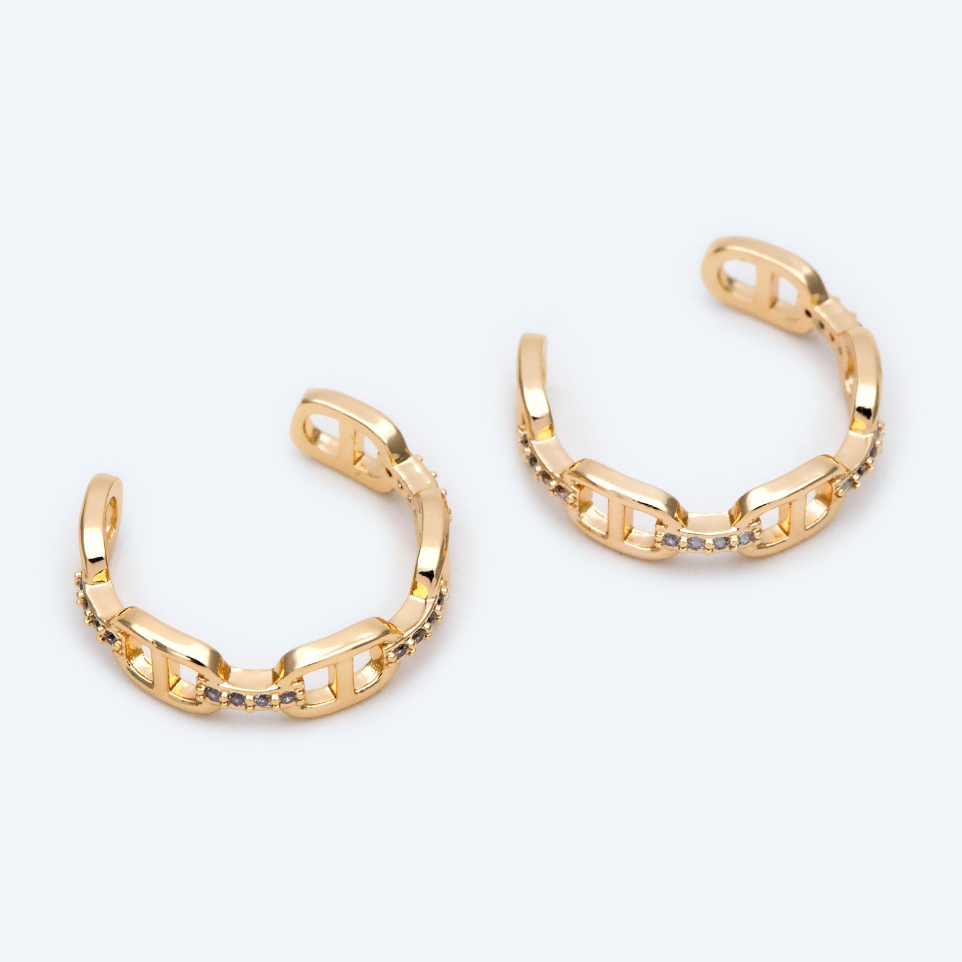 4pcs Gold CZ Pave Knuckle ring, Chain rings, Midi rings, Mid finger ring (#GB-2115)