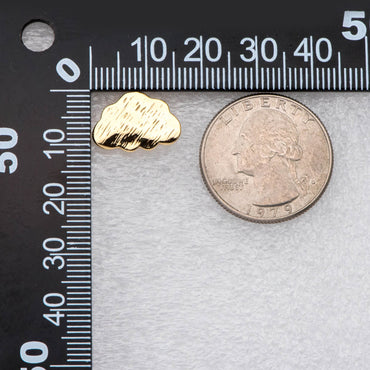 10pcs Brushed Gold Cloud Earrings, Stud Earring with loops, Gold plated Brass Ear Posts (#GB-2118)