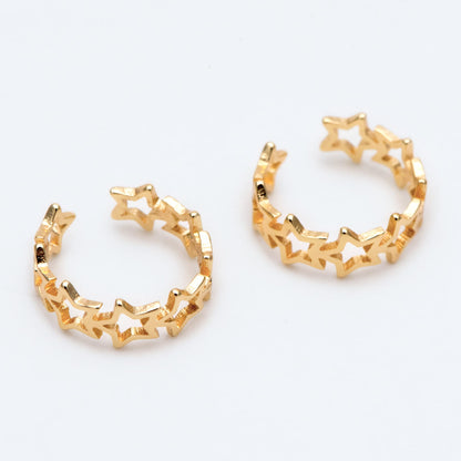 10pcs Gold Star Ear Cuff, Cartilage, Dainty Earcuff Earring (GB-2122)