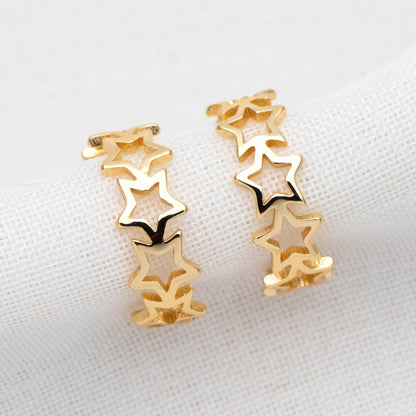 10pcs Gold Star Ear Cuff, Cartilage, Dainty Earcuff Earring (GB-2826-H)