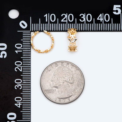 10pcs Gold Star Ear Cuff, Cartilage, Dainty Earcuff Earring (GB-2122)