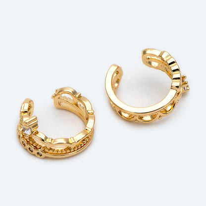 10pcs CZ Pave crown Ear Cuff, Cartilage, Dainty Earcuff Earring (GB-2066)