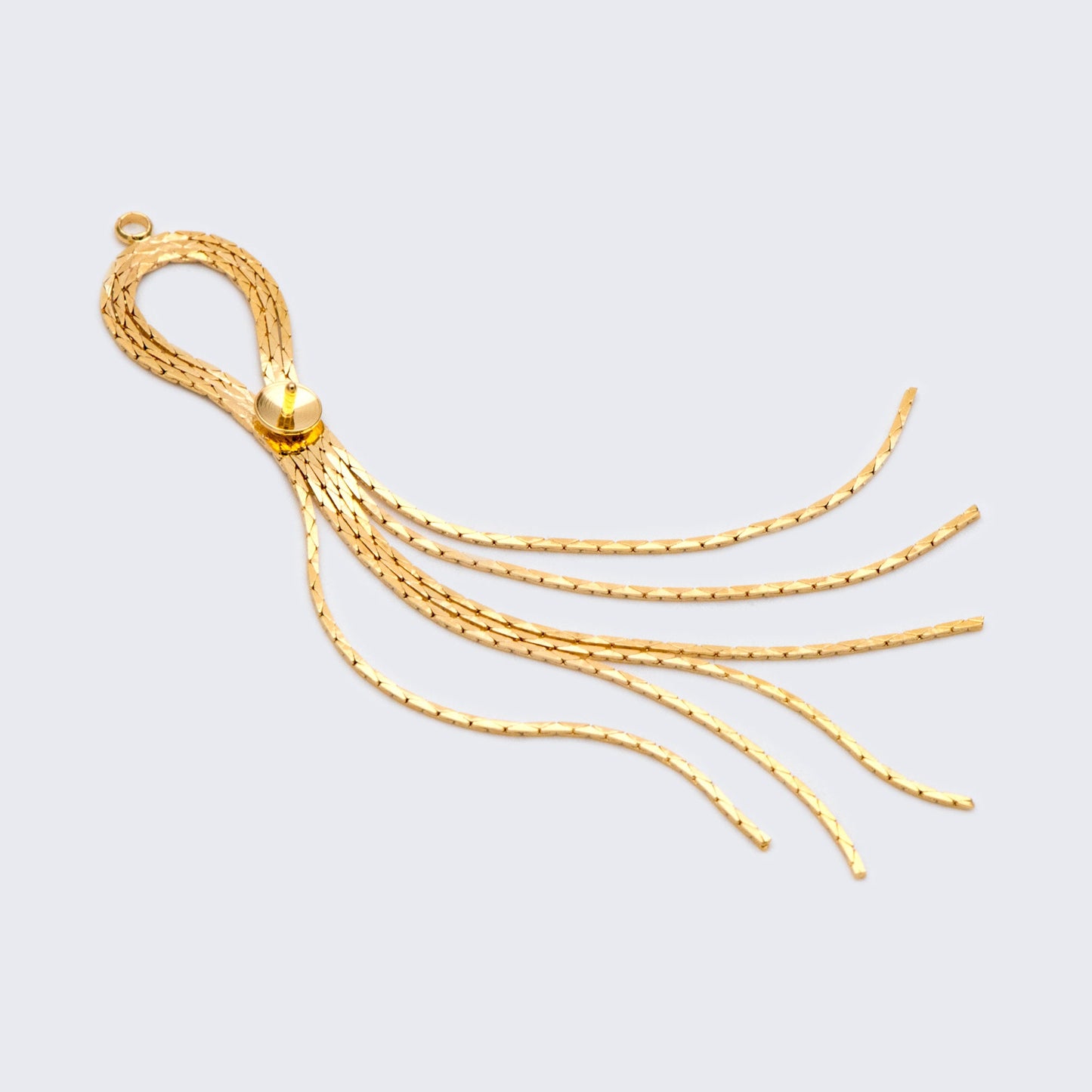 4pcs Gold Chain Long Tassels 83mm, 18K Gold plated Brass Tassel, Earring Charm Pendants (GB-1277-C)